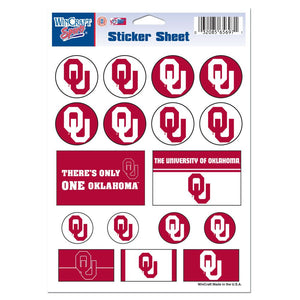 Oklahoma Sooners Decal Sheet 5x7 Vinyl - WinCraft