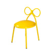 Set Of 4 Metal Kids Bow Chair With Yellow Vinyl Seat Cushion - CSP
