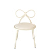 Set Of 1 Metal Kids Bow Chair With White Vinyl Seat Cushion - CSP