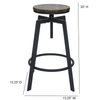 Commerical Seating Products Swivel Backless Bar Stool Chairs, Black - CSP