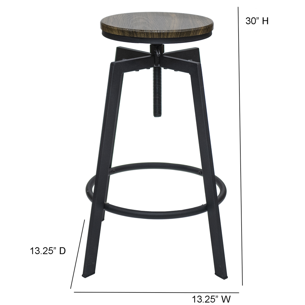 Commerical Seating Products Swivel Backless Bar Stool Chairs, Black - CSP