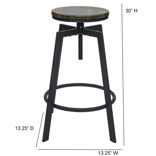 Commerical Seating Products Swivel Backless Bar Stool Chairs, Black - CSP
