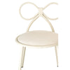 Set Of 4 Metal Kids Bow Chair With White Vinyl Seat Cushion - CSP