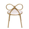 Set Of 4 Metal Kids Bow Chair With Gold Vinyl Seat Cushion - CSP