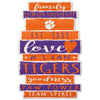 Clemson Tigers Sign 11x17 Wood Family Word - WinCraft