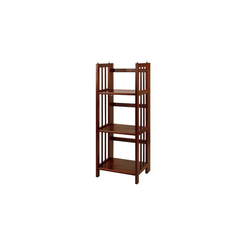 3-Shelf Folding Bookcase 14'' Wide-Walnut - Casual Home