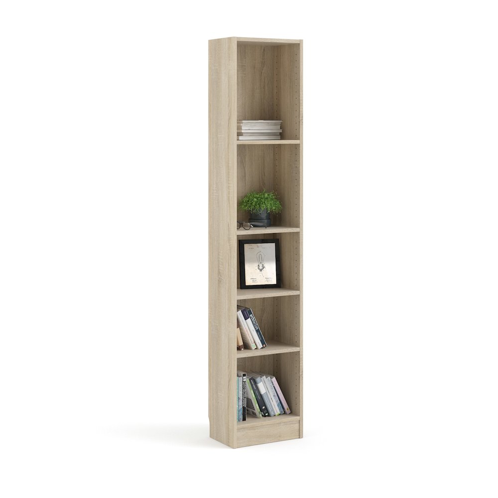 Element Tall Narrow 5-Shelf Office Bookcase, Oak Structure - Tvilum