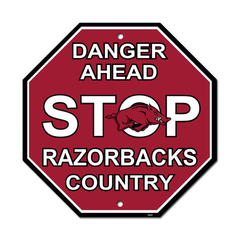 Arkansas Razorbacks Sign 12x12 Plastic Stop Style CO - Fremont Die