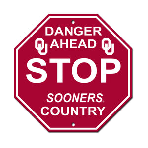 Oklahoma Sooners Sign 12x12 Plastic Stop Style - Fremont Die