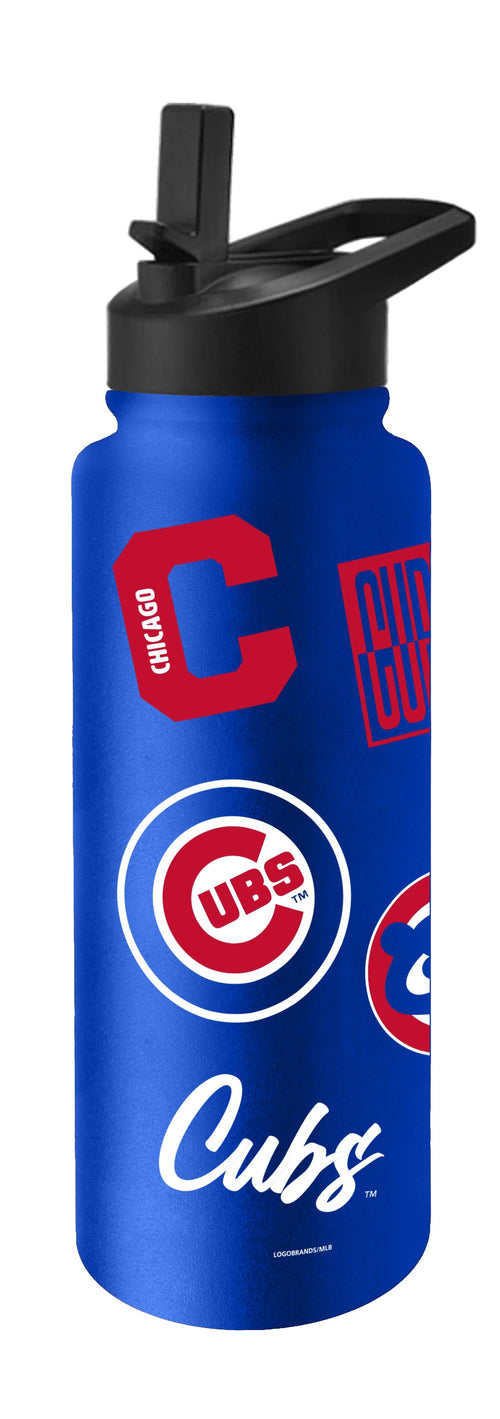Chicago Cubs Quencher Bottle 34oz Stainless Steel Dreamweave - Logo Brands