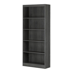 Axess 5-Shelf Bookcase, Gray Oak - South Shore Furniture