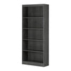 Axess 5-Shelf Bookcase, Gray Oak - South Shore Furniture