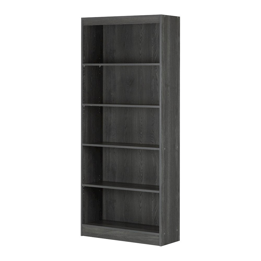 Axess 5-Shelf Bookcase, Gray Oak - South Shore Furniture