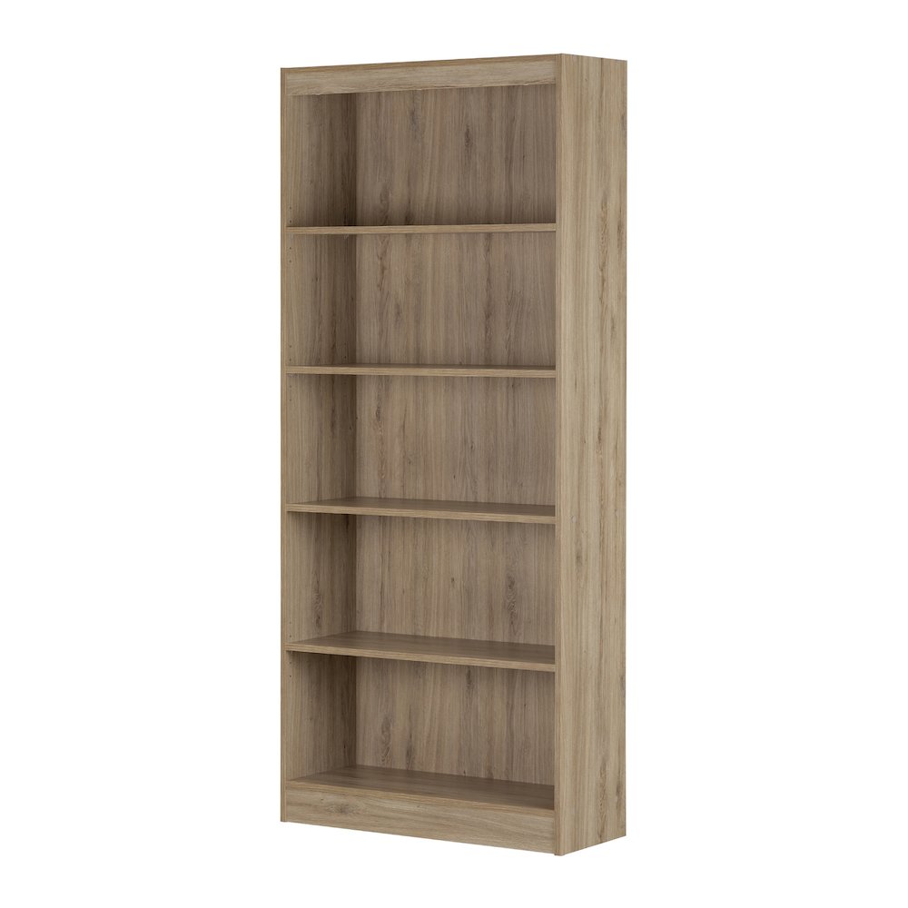 Axess 5-Shelf Bookcase, Rustic Oak - South Shore Furniture