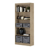 Axess 5-Shelf Bookcase, Rustic Oak - South Shore Furniture