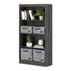 Axess 4-Shelf Bookcase, Gray Oak - South Shore Furniture