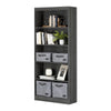 Axess 5-Shelf Bookcase, Gray Oak - South Shore Furniture