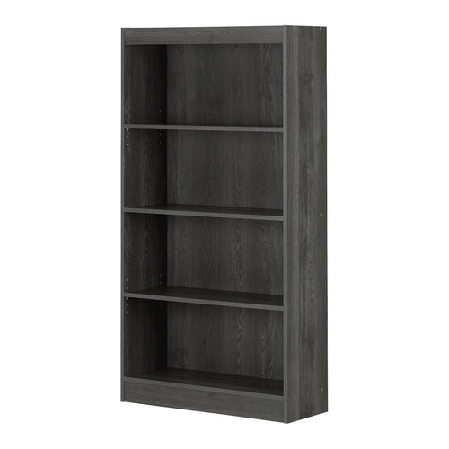 Axess 4-Shelf Bookcase, Gray Oak - South Shore Furniture