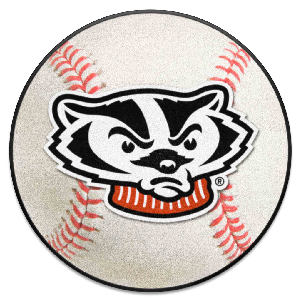 Fanmats - University of Wisconsin Baseball Mat 27'' diameter