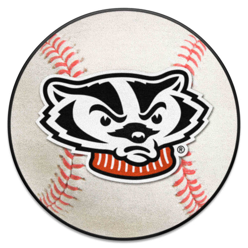 Fanmats - University of Wisconsin Baseball Mat 27'' diameter