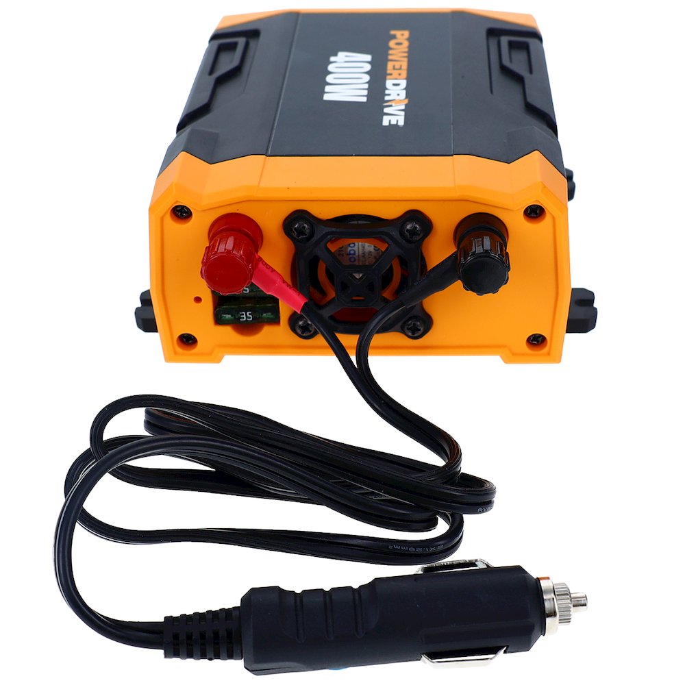 400 Watt Power Inverter 12v DC to 110v AC with 2 Outlets 2 Ports PWD400 - PowerDrive