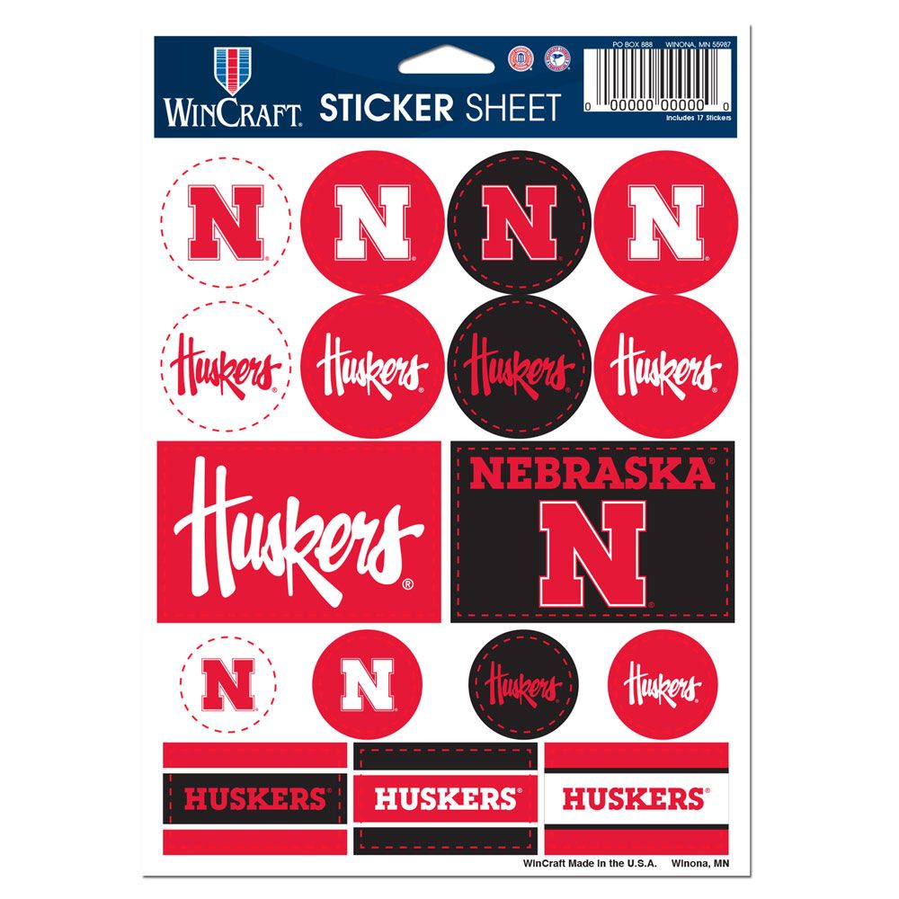 Nebraska Cornhuskers Decal Sheet 5x7 Vinyl - WinCraft