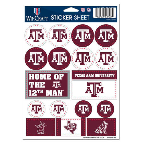Texas A&M Aggies Decal Sheet 5x7 Vinyl - WinCraft