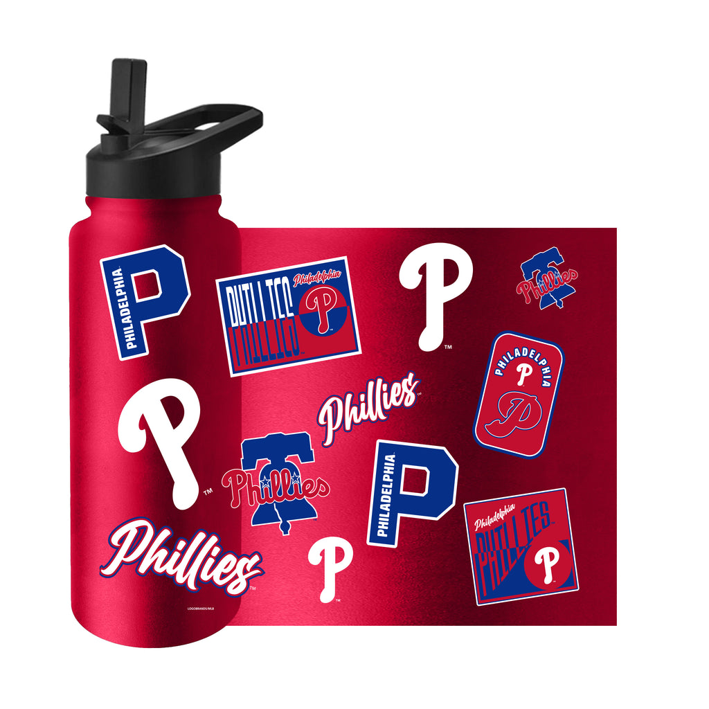 Philadelphia Phillies Quencher Bottle 34oz Stainless Steel Dreamweave - Logo Brands