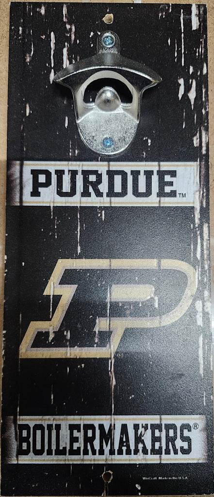 Purdue Boilermakers Sign Wood 5x11 Bottle Opener Alternate - 14