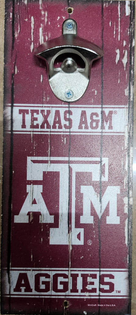 Texas A&M Aggies Sign Wood 5x11 Bottle Opener Alternate - 14