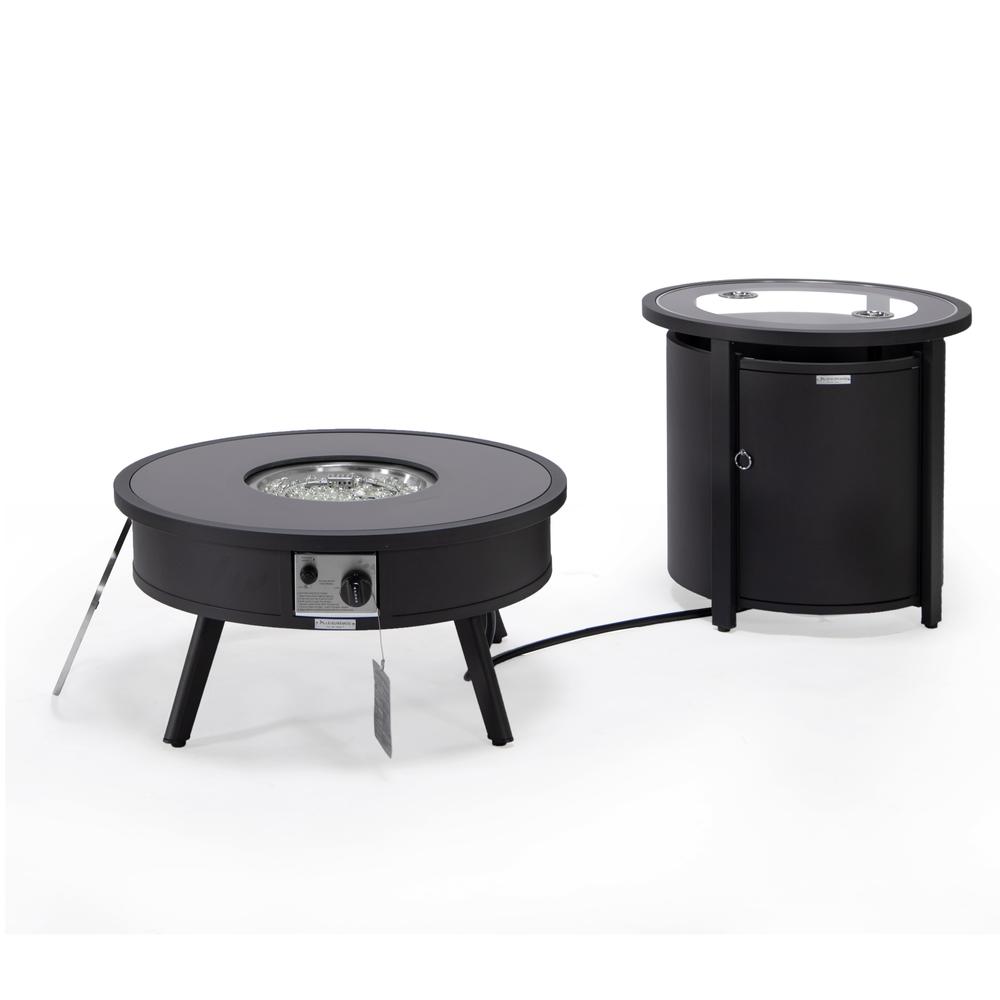 Walbrooke Patio Round Fire Pit and Tank Holder - LeisureMod