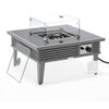 Walbrooke Patio Square Fire Pit and Tank Holder with Slats Design - LeisureMod