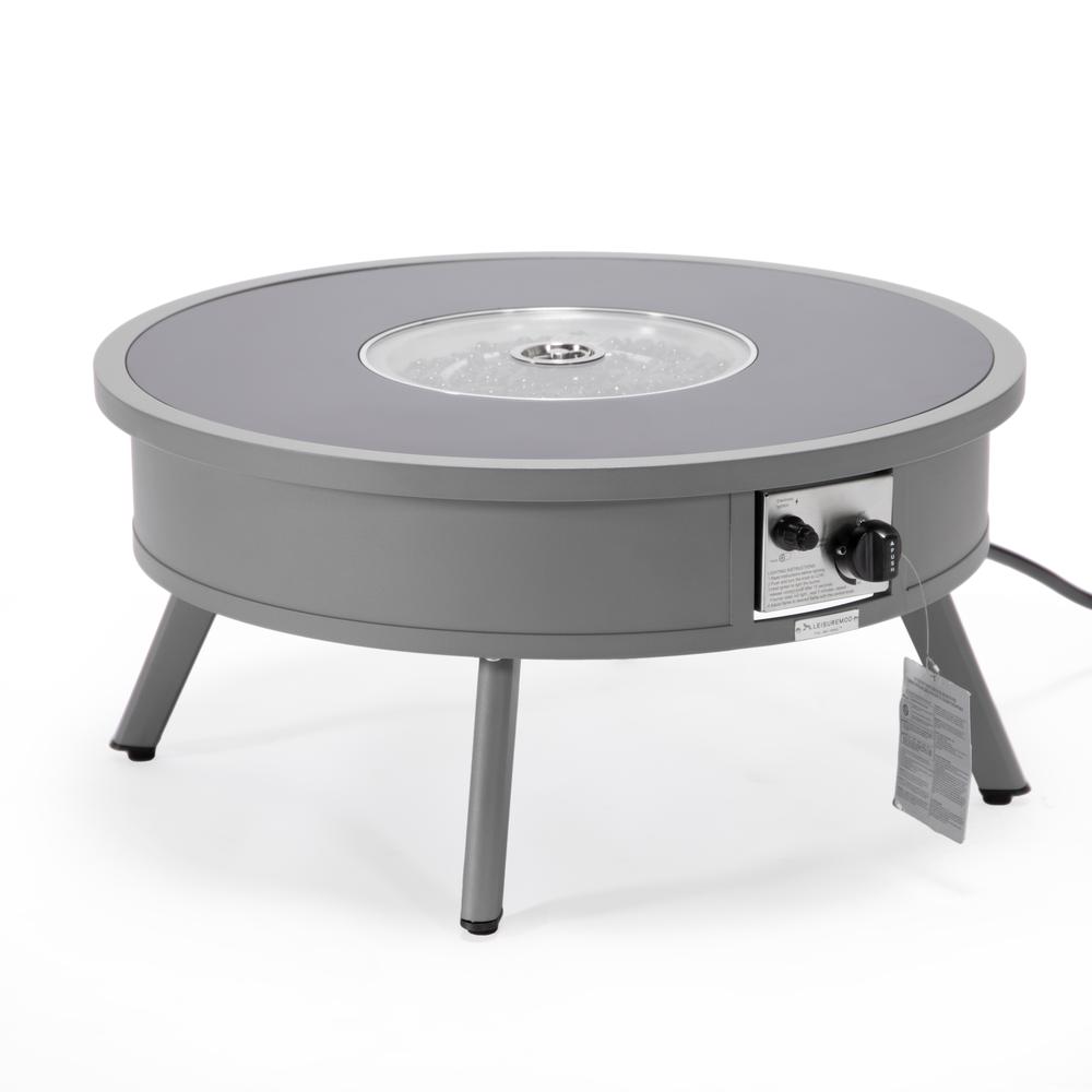 Walbrooke Patio Round Fire Pit and Tank Holder - LeisureMod