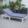 Chelsea Modern Outdoor White Chaise Lounge Chair With Cushions - LeisureMod