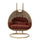 LeisureMod MendozaWicker Hanging 2 person Egg Swing Chair , Cherry color