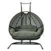 LeisureMod Wicker Hanging Double Egg Swing Chair  EKDCH-57DGR