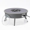 Walbrooke Patio Round Fire Pit and Tank Holder with Slats Design - LeisureMod