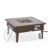 Aluminum Square Slats Design Fire Pit Side Table with Lid - LeisureMod