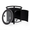 Walbrooke Black Patio Round Tank Holder with Slats Design - LeisureMod