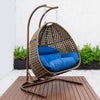 LeisureMod Wicker Hanging Double Egg Swing Chair  EKDBG-57BU