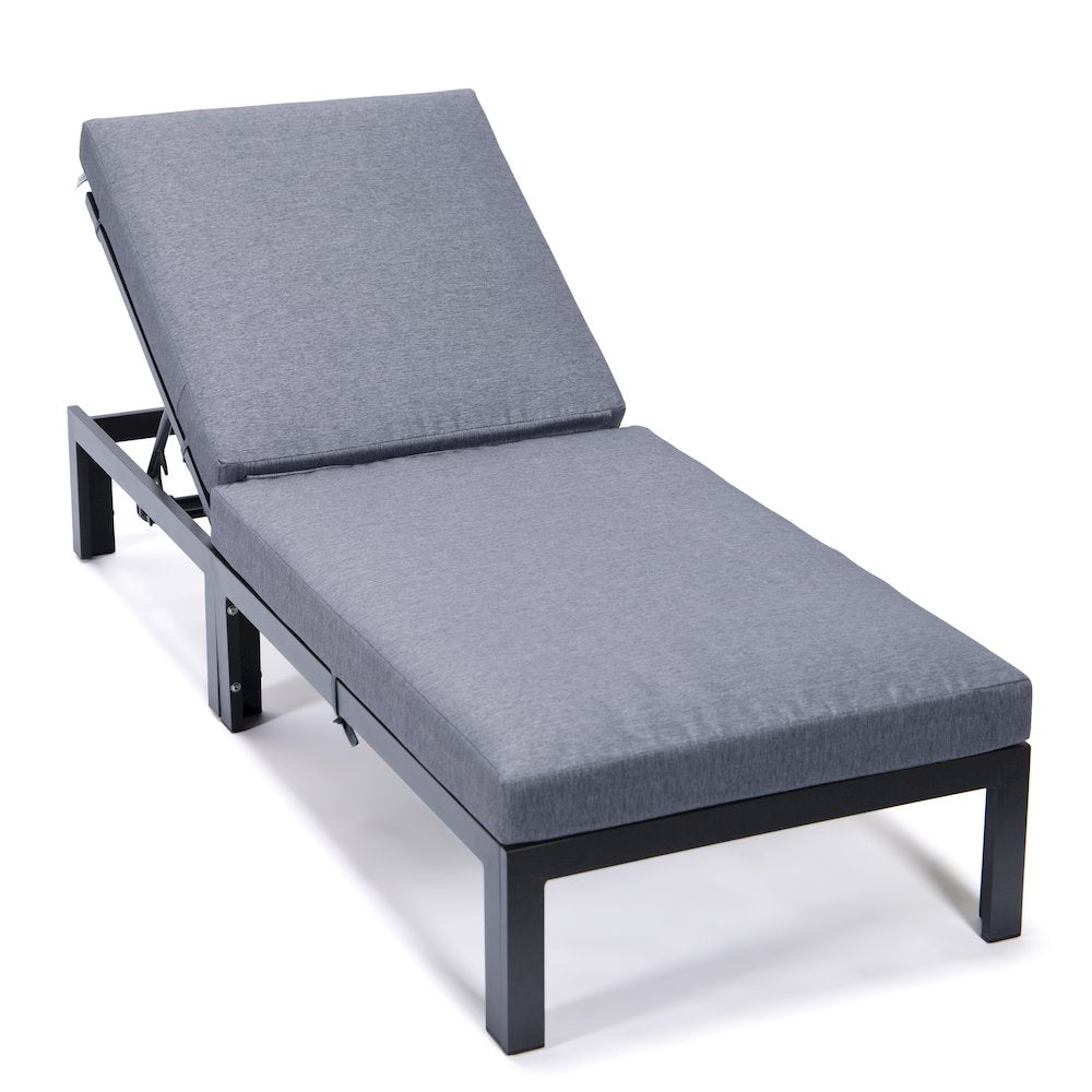 Chelsea Modern Outdoor Chaise Lounge Chair With Cushions - LeisureMod
