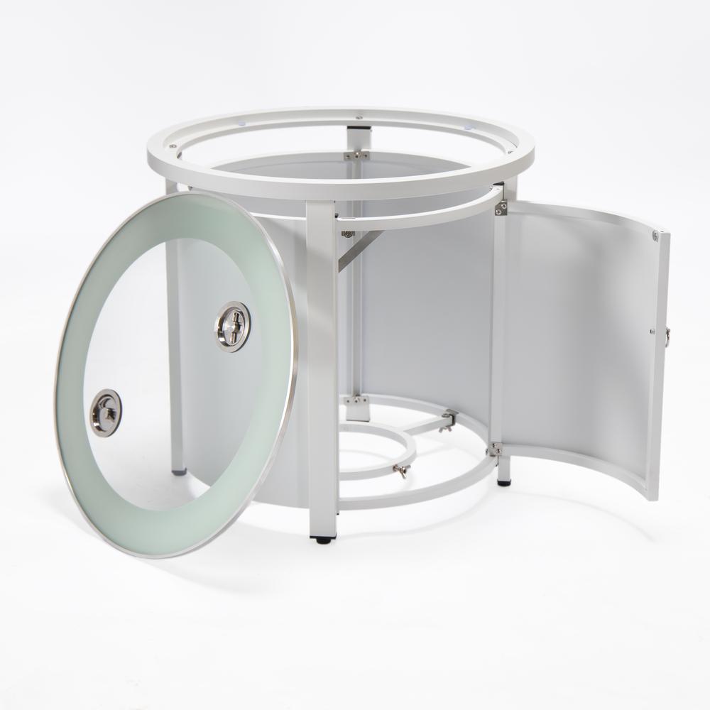 Walbrooke White Patio Round Tank Holder - LeisureMod