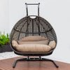 LeisureMod Wicker Hanging Double Egg Swing Chair  EKDCH-57BR