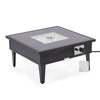 Walbrooke Outdoor Patio Aluminum Square Fire Pit Side Table with Lid - LeisureMod