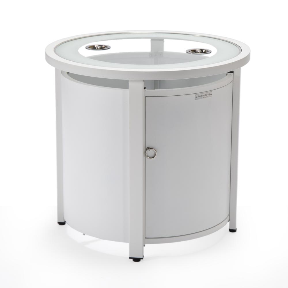 Walbrooke White Patio Round Tank Holder - LeisureMod