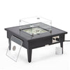 Walbrooke Outdoor Patio Aluminum Square Fire Pit Side Table with Lid - LeisureMod