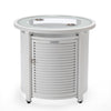 Walbrooke White Patio Round Tank Holder with Slats Design - LeisureMod