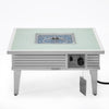 Aluminum Square Slats Design Fire Pit Side Table with Lid - LeisureMod