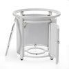 Walbrooke White Patio Round Tank Holder with Slats Design - LeisureMod