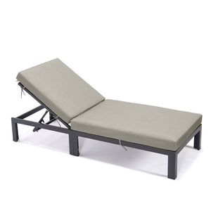 Chelsea Modern Outdoor Chaise Lounge Chair With Cushions - LeisureMod